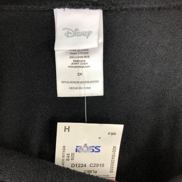 Disney Mickey Hooded Crop Sweatshirt 2X NWOT - Picture 7 of 8